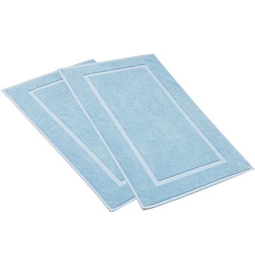 HILLFAIR-900 GSM-100% Ringspun Cotton Floor Towels mat- Hotel-Spa Tub-Shower Bathroom Floor mat Towels- 21 x 34 Inch- Terry Cotton Bath Mat, Machine Washable, Absorbent-2 Peice Towel Set- Ocean Blue - color: Ocean Blue, size: 2 Piece Towel Set