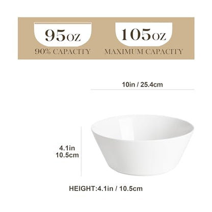 MALACASA 105 OZ Large Serving Bowls Ceramic Salad Soup Bowls Set of 2 | Deep Bowls for Kitchen, Family & Entertaining Salad, Soup, Pho, Fruit, Microwave & Dishwasher Safe, Series REGULAR - size: 105oz(2pcs)