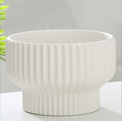 Puoyik 2 Piece Set of Flower Pots 8/6 inches, Ceramic Flower Pots with Drainage Holes, Indoor and Outdoor Plant Flower Planter (7.8/5.9 White) - color: 7.8/5.9 White