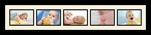 ArtToFrames Collage Photo Frame Single Mat with 5-4x6 Openings with Satin Black Frame and Canary mat. - color: 5 - 4x6 - (2139), size: Canary