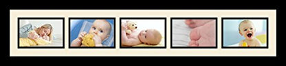 ArtToFrames Collage Photo Frame Single Mat with 5-4x6 Openings with Satin Black Frame and Canary mat. - color: 5 - 4x6 - (2139), size: Canary