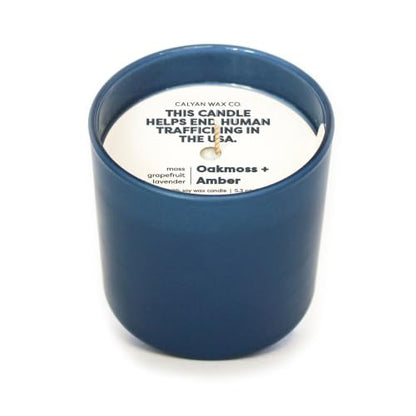Dignity Series Oakmoss & Amber Scented Candle | 35 Hour Burn - Made in the USA Luxury Clean Soy Wax Candles - Long Lasting Glass Jar Candle for Home - 1 Wick - 5.3oz - color: Oakmoss + Amber