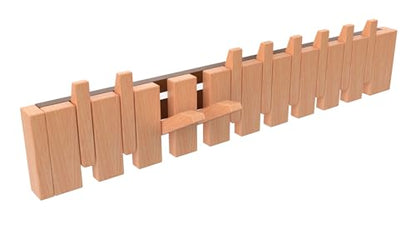 Wall Mounted Piano Key Hanger | Flip Style Hook | Entrance Wall Art Hook, Made of Oak Wood (3 Times Painted, 4 Times Polished) (Beech, 10Hooks) - color: Beech, size: 10Hooks