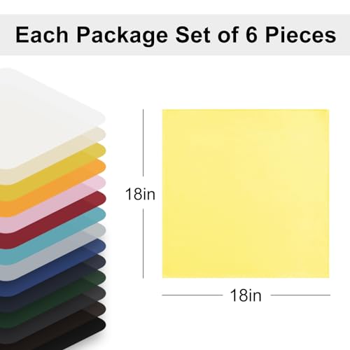 Cloth Napkins Set of 6, 18 x 18 Inch, Washable Yellow Dinner Napkins with Hemmed Edges for Restaurant, Wedding and Holiday - color: Yellow, size: 18" x 18" (Set of 6)