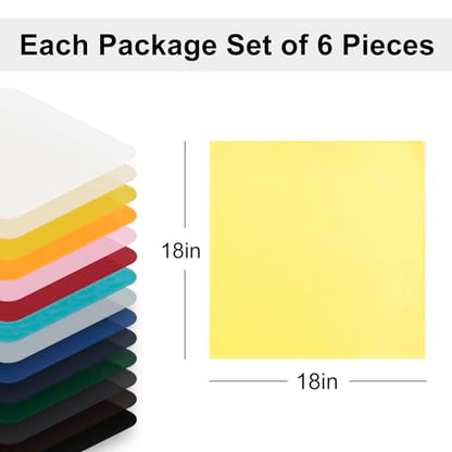 Cloth Napkins Set of 6, 18 x 18 Inch, Washable Yellow Dinner Napkins with Hemmed Edges for Restaurant, Wedding and Holiday - color: Yellow, size: 18" x 18" (Set of 6)