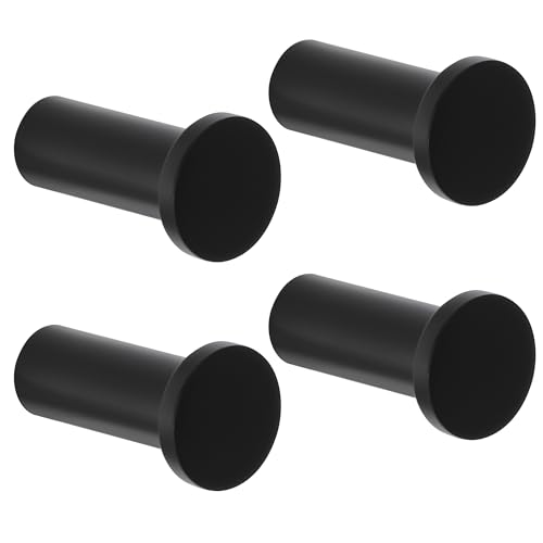 SAYAYO Black Coat Hooks Wall Mount, Modern Towel Hooks for Bathrooms 4 PCS | SUS304 Stainless Steel Hooks for Hanging, Heavy Duty Robe Hooks - color: Black, size: 4P - Round
