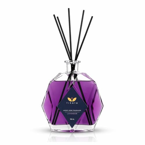 Home Fragrance Luxury Reed Diffuser with Lavender Scent 23.67 fl oz | Crystal Glass Bottle Home Fragrance for Living Room, Bathroom & Office