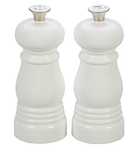 Le Creuset Petite Salt and Pepper Mill Set, 5" x 2" each, White - color: White, size: Small