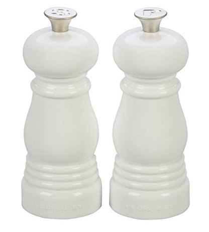 Le Creuset Petite Salt and Pepper Mill Set, 5" x 2" each, White - color: White, size: Small