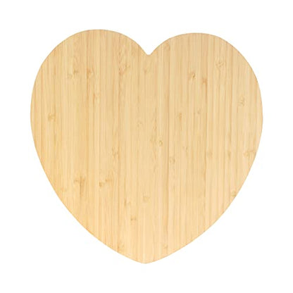 BambooMN Heart-Shaped Bamboo Serving and Cutting Board, 12" x 12" x 0.75" - 1 Piece - size: 12"L x 12"W