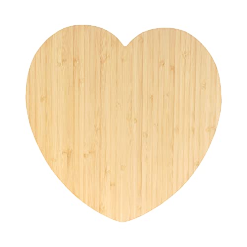 BambooMN Heart-Shaped Bamboo Serving and Cutting Board, 12" x 12" x 0.75" - 1 Piece - size: 12"L x 12"W