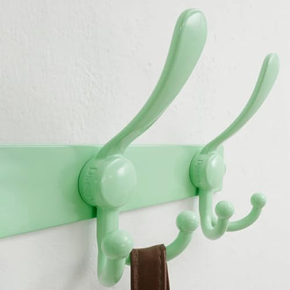 Coat Rack Wall Mount, Heavy Duty 12-Gauge Base vs Flimsy 1mm, Double-Thick Solid Anti-Snap Hooks, 16” Stud-Mount, Stainless Steel Hanger for Clothes Hat Entryway Closet, Green, Pack of 2 - color: Green, size: L=17" (2pcs)