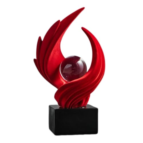 AWNR Modern Sculptures Living Room Shelf Decor Home Décor Accents | Red Abstract Art Accessories Decoration for Coffee Table Entryway Console Office Desk Nightstand Shelves Housewarming Gift - color: Red-c