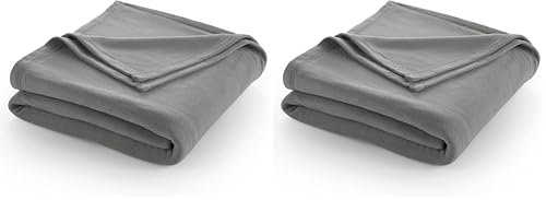 Full/Queen Size Fleece Blanket Comfy Supersoft Fleece Blanket Full Size – All-Season Light Weight Luxuriously Soft ThrowBlanket for Couch and Sofa Machine Wash | Gray (Pack of 2) - color: Grey, size: Full Queen (Pack of 2)