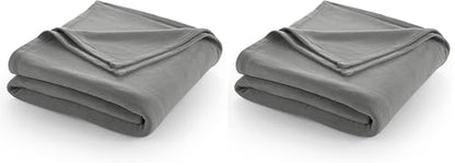 Full/Queen Size Fleece Blanket Comfy Supersoft Fleece Blanket Full Size – All-Season Light Weight Luxuriously Soft ThrowBlanket for Couch and Sofa Machine Wash | Gray (Pack of 2) - color: Grey, size: Full Queen (Pack of 2)