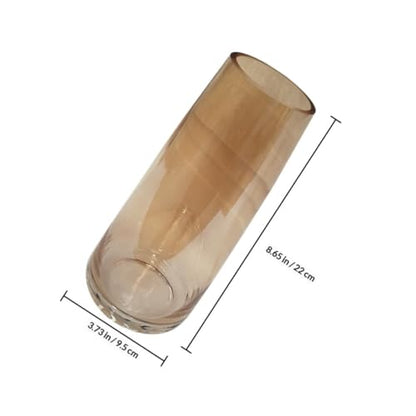 Amber Glass Flower Vase Decorative Flower Arrangement Container Nordic Creative Home Décor Floral Bottle for Living Room and Table Display