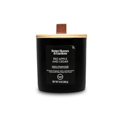 LUGBAR BH&G 13oz Scented Wooden Wick Jar Candle (Red Apple Cedar) | Wooden Wick, Jar Candle, Scented