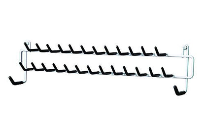 ClosetMaid 27-Hook Tie & Belt Rack, 2.38" D x 3.5" H x 15" W, White - size: 3.5