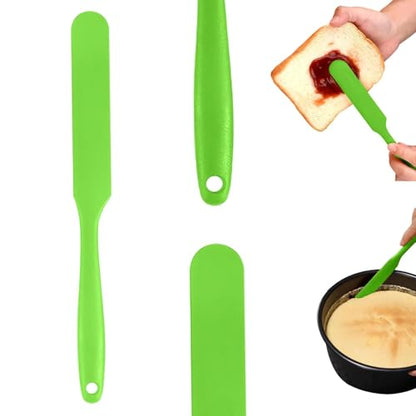 Silicone Jar Spatulas, Cake Cream Spatulas Set, Non-Stick Heat Resistant Mixing Butter Spatulas Baking Scrapers for Jars Blenders Cooking Stirring - color: greener, size: 24X2.5X0.5CM
