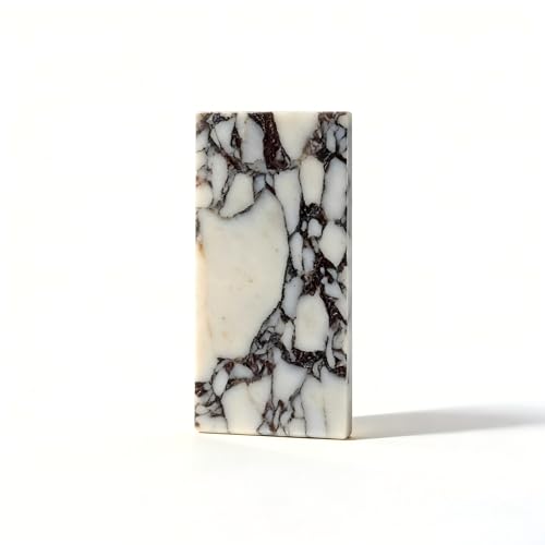 Natural Calacatta Viola Marble Vanity Tray, 8 x 4 Inch | Natural marble for perfume, soap dispensers, jewelry, keys and candles; compact flat rimless tray, one piece included - color: Calacatta Viola