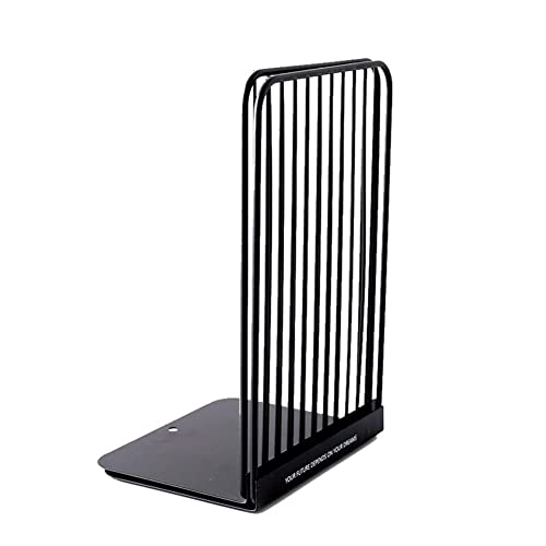 Metal Bookend, 1 Pairs Modern Geometric Design Bookends,Large Heavy Duty bookends for Kitchen School Decorative Bookends (Color : Black) - color: Black