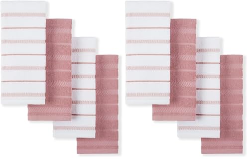 KitchenAid Albany Kitchen Towel 4-Pack Set, Dried Rose/White, 16"x26", (Pack of 2) - color: Dried Rose, size: 16"x26" (Pack of 2)
