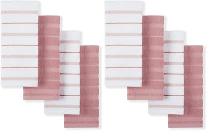KitchenAid Albany Kitchen Towel 4-Pack Set, Dried Rose/White, 16"x26", (Pack of 2) - color: Dried Rose, size: 16"x26" (Pack of 2)