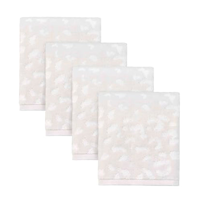 Nicole Miller - Washcloths, Soft & Absorbent Cotton Towels, Dorm Room Essentials, Set of 4 (Celina Collection, Cream) - size: 4pc Washcloths