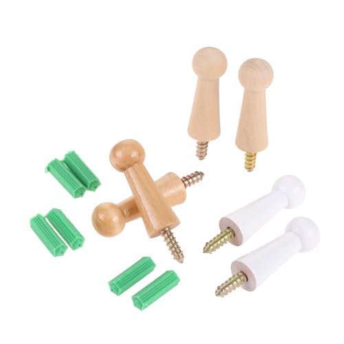 dophee 10Pcs Screw-On Solid Wooden Hook, Wall Mounted Wood Coat Hooks Shaker Peg with Screw for Hanging Jacket Towel Mug Clothes Crafts DIY Woodworking, 1.96"x0.7", Unpainted Wood | Wall Mounted Wood Coat Hooks Shaker Peg with Screw for Hanging Jacket Tow