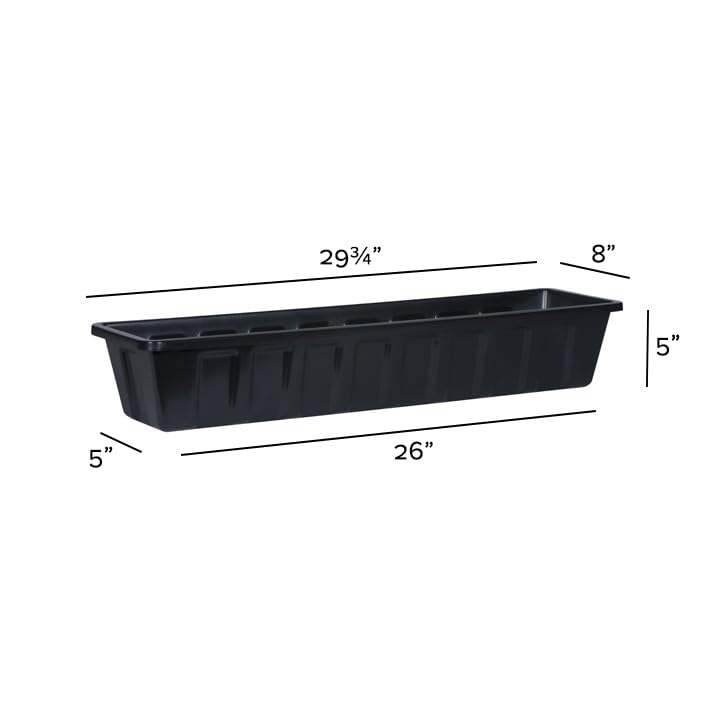 Root & Vessel Poly-Pro Plastic Flower Box Planter, Black, 30-Inch - color: Black, size: 30-Inch