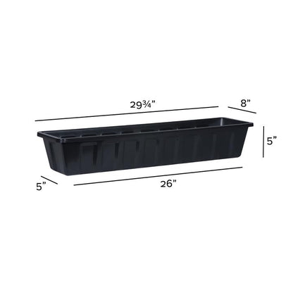 Root & Vessel Poly-Pro Plastic Flower Box Planter, Black, 30-Inch - color: Black, size: 30-Inch