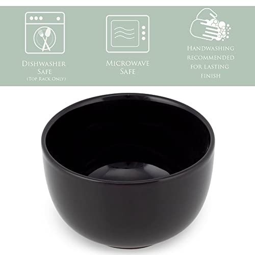 Elanze Designs Bistro Glossy Ceramic 4 inch Cute and Small Dessert Bowls Set of 4 - Perfect for Everyday uses from Snacks, Ice Cream, Candy and Treats, Black - color: Black, style: 4 inch Dessert
