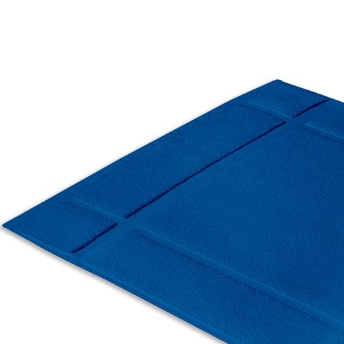 100% Cotton Bath Mat 24x17 Inches, 1350 GSM Thick Plush, Soft Absorbent, Oeko-Tex Certified, Durable Construction- Navy - color: Navy