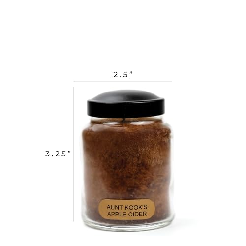 A Cheerful Giver - Aunt Kook's Apple Cider Baby Scented Glass Jar Candle (6oz) with Lid & True to Life Fragrance Made in USA - size: 6 oz