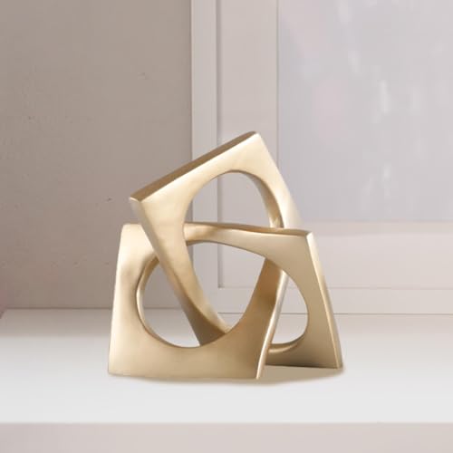 HouseVibe Geometric Sculpture Desktop Ornament Modern Statue Decorative Figurine for Shelf Cabinet Desk Dinning Table Living Room, L