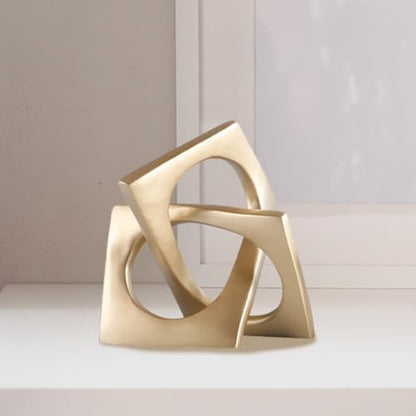 HouseVibe Geometric Sculpture Desktop Ornament Modern Statue Decorative Figurine for Shelf Cabinet Desk Dinning Table Living Room, L
