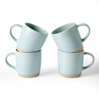 famiware Coffee Mugs Set of 4, Milkyway 13 oz Ceramic Cup Set with Handle | Stoneware Mug Set for Tea, Coffee, Latte, Cappuccino, Cocoa, Microwave and Dishwasher Safe, Light Blue - color: Milkyway-Light Blue, size: 4 Count (Pack of 1)