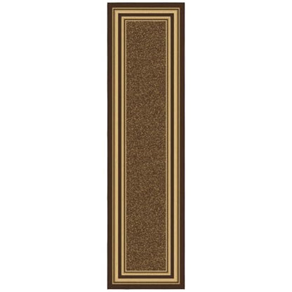 Ottomanson 3x10 Hallway Runner Rug – Non-Slip Kitchen Rugs - color: Border Brown, size: 2'7" x 9'6" (Runner)