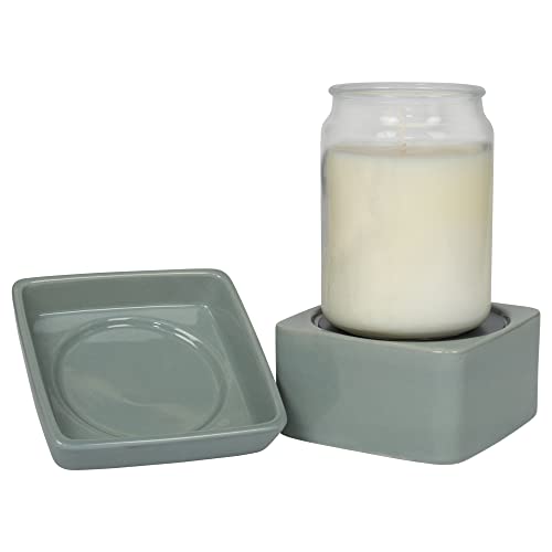 Ceramic Stoneware Electric 2-in-1 Tart Wax Oil Candle Warmer (1, Grey) - color: Gray