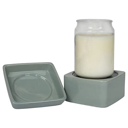 Ceramic Stoneware Electric 2-in-1 Tart Wax Oil Candle Warmer (1, Grey) - color: Gray