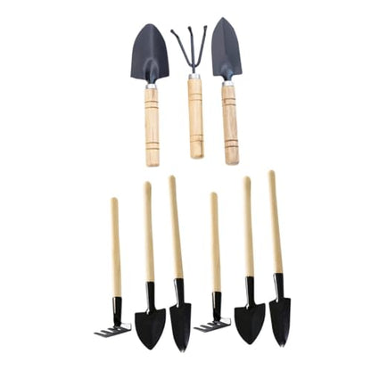 YARNOW 9pcs Mini Gardening Tool Set with Trowel, Rake Cultivator, Small Transplanting and Weeding Tools for Indoor Plants, Herb and Vegetable Garden Care