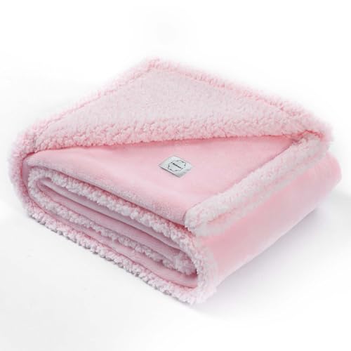 Waterproof Dog Blanket Reversible Fluffy Pet Bed Cover Pink Puppy Blankets Leakproof Sofa Couch Washable Cover Cat Pet Blanket for Warm-M - color: Pink, size: M-100*145cm(40*57in)