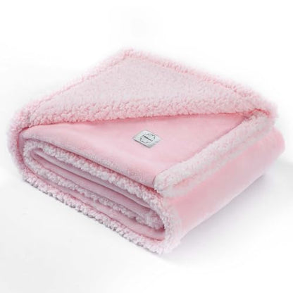 Waterproof Pink Dog Blanket Reversible Sherpa Fluffy Calming Pet Blankets Bed Cover for Puppy Leakproof Sofa Couch Throw Covers Cat-L-57x65in - color: Pink, size: L-145*165cm(57*65in)