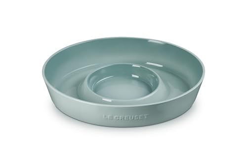 Le Creuset Stoneware Signature Oval Chip and Dip Platter, 13", Sea Salt - color: Sea Salt
