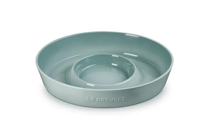 Le Creuset Stoneware Signature Oval Chip and Dip Platter, 13", Sea Salt - color: Sea Salt