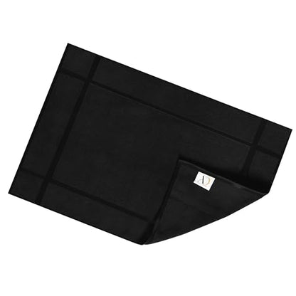 100% Cotton Bath Mat 24x17 Inches, 1350 GSM Thick Plush, Soft Absorbent, Oeko-Tex Certified, Durable Construction– Black - color: Black