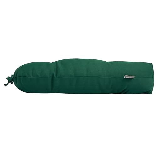 Magpie Fabrics Outdoor Tufted Seat Cushion 19"x19" Set of 2 (Dark Green) | Waterproof Patio Chair Pads with ties Tatami Floor Pillow for Room Garden Balcony Office - color: Dark Green