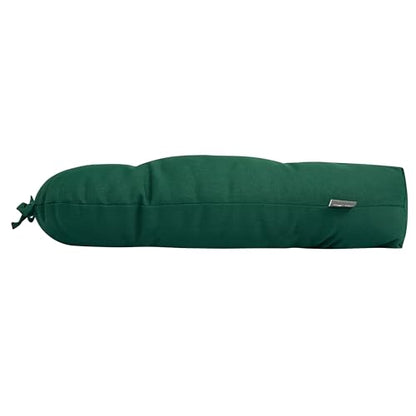 Magpie Fabrics Outdoor Tufted Seat Cushion 19"x19" Set of 2 (Dark Green) | Waterproof Patio Chair Pads with ties Tatami Floor Pillow for Room Garden Balcony Office - color: Dark Green