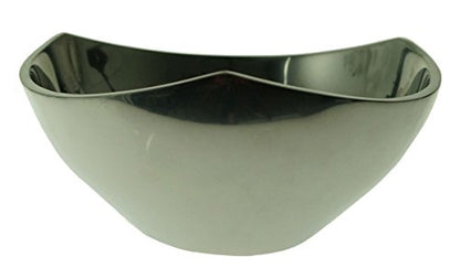 nambe Tri-Corner Salad Bowl | Chilled Serving Dish for Side Dishes, Pasta, Guacamole | Prep-Ahead-Bowl Can Be Heated or Chilled | 9-Inch | Made of Metal Alloy (Silver) - size: 9"