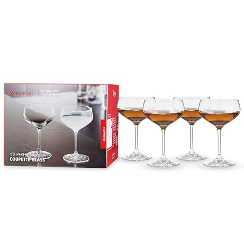 Spiegelau Perfect Coupette Glasses, Crystal Clear Cocktail Glasses, Elegant Glassware for Wedding Gifts, Anniversary, Housewarming, Home Bar, Hosting Essentials, 8.3 oz, Set of 4 - style: Coupette Glasses